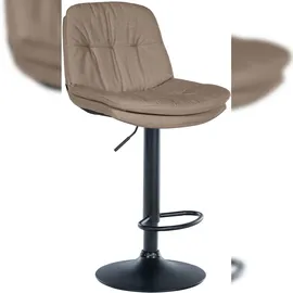 CLP Barhocker Laurel Stoff taupe/Metall matt schwarz