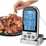 Digitales Fleischthermometer, Kabelloses Lebensmittelthermometer Mit Fernbedienung Für Fisch, Fleisch, Timer, Räucherofen, Wasserdichtes Grillthermometer Zum Grillen - Shining House