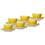 Ritzenhoff & Breker Doppio Kaffeetassen mit Untertassen 6er Set Geschirr 6 ct