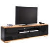 TV-Lowboard 202 cm schwarz/Asteiche