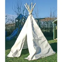 Eduplay 110-069 Tipi Zelt, Spielzelt, klein, Ø 140cm, Höhe ca. 165 cm, natur