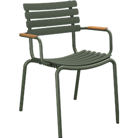 HOUE ReCLIPS Stuhl mit Armlehne Aluminiumgestell Olive Green