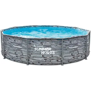 Summer Waves Active Frame Pool rund Set 305 x 76 cm steinoptik inkl. Filterpumpe