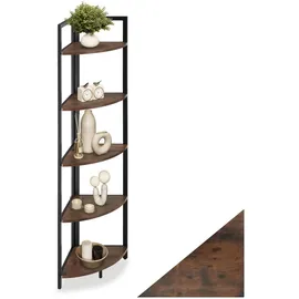 Tectake Eckregal 30 x 30 x 150 cm Dunkelbraun