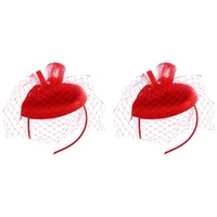 FRCOLOR 2 Stk Mesh-baskenmütze Halloween-stirnband Blumenhaarspangen Für Frauen Vintage Kopfbedeckung Kopfbedeckungen Für -teepartys Tee-party-hut Bankett Stoff Hochzeit Gatsby
