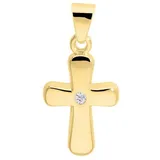 My Gold Kreuzanhänger Damen Kreuz Anhänger Gold 375 Gelbgold (9 Karat) mit Diamant - Anara (Set, 1-tlg., inkl. Schmuckbox), Geschenke goldfarben