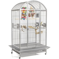 Montana Cages | Papageienkäfig Castell Nova Dome - Platinum | für Papageien | 120 x 95 x 196 cm