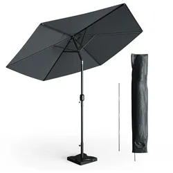 Oskar Sonnenschirm 270cm Set anthrazit inkl Schutzhülle + Ständer Gartenschirm