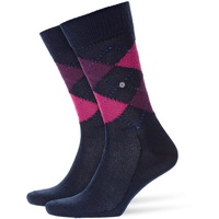 Burlington Herren Socken PRESTON - Rautenmuster, soft, Clip, One Size, 40-46 marine/pink