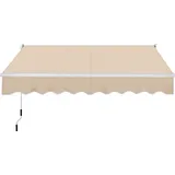 Yaheetech Manuelle Gelenkarmmarkise, Markise Klemmmarkise mit Handkurbel, Gelenkmarkise Wasserdicht, Sonnenmarkise Winkel Längeinstellung(5-35°) - Beige