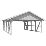 SKANHOLZ Skan Holz Carport Schwarzwald mit Dachschalung 684 x 772 cm Weiß