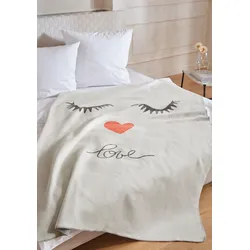 Wohndecke "DKMS Life", beige (creme), B:150cm L:200cm, Baumwolle, Kunstfaser, GUIDO MARIA KRETSCHMER HOME & LIVING, Wohndecken, unterstützt das Patientenprogramm von DKMS LIFE, Kuscheldecke