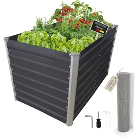 NATIV Hochbeet Metall eckig 160 x 77 x 77 cm Grau