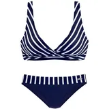 LASCANA Triangel-Bikini, in Wickeloptik, blau