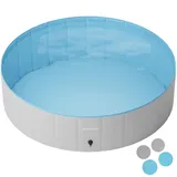 tectake Hundepool, Grau, Blau, Kunststoff, Rund, 120x30x120 cm, Freizeit, Pools und Wasserspaß, Pools