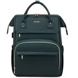 LOVEVOOK Rucksack Damen, Wasserdicht Laptoptasche Schulrucksack 15,6 Zoll mit Laptopfach, Groß Arbeitstasche Rucksäcke PU Leder mit USB Ladeanschluss, für Schule Arbeit Business