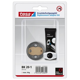 Tesa Power Kit Adapter-Set BK20, selbstklebendes Ersatzteil-Set, Zamak-Ring, Durchmesser 41mm, Höhe