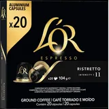 L'OR Ristretto 11, Kaffeekapseln Nespresso®* kompatibel (20 Kaffeepads), kräftig, Intensität 11/11