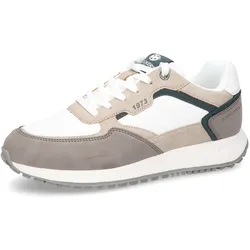 Sneaker DOCKERS BY GERLI, Herren, Gr. 46, weiß (weiß kombiniert), Textil, Leder, casual, Schuhe, Schnürschuh, Casual Schuh, Freitzeitschuh weich gepolstert