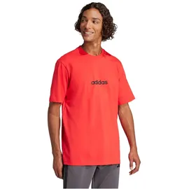 adidas Essentials Linear Single Jersey Tee, pure ruby/black M