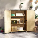 Outsunny Gartenschrank, Geräteschuppen aus Holz, Wetterfest Geräteschrank