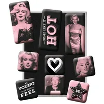 Nostalgic-Art Retro Kühlschrank-Magnete, 9 Stück, Marilyn – Some Like It Hot – Geschenk-Idee für Film-Fans, Original Lizenzprodukt (OLP), Magnetset für Magnettafel, Vintage Design