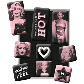 Nostalgic-Art Retro Kühlschrank-Magnete, 9 Stück, Marilyn – Some Like It Hot – Geschenk-Idee für Film-Fans, Original Lizenzprodukt (OLP), Magnetset für Magnettafel, Vintage Design
