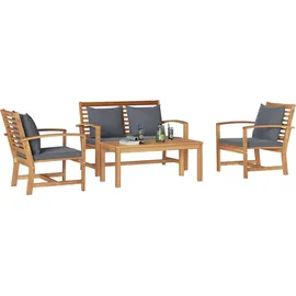 vidaXL Garten-Lounge-Set 4-tlg. braun