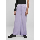 URBAN CLASSICS Ladies High Waist Straight Velvet Sweatpants, Lavender,