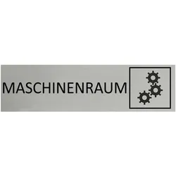 CombiCraft Aluminium Türschild Maschinenraum 165x45mm mit 3M-Tape