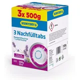 HUMYDRY Nachfüllpack TAB 3x500g mit Lavendelduft für Luftentfeuchter ohne Strom | Absorbiert zu hohe Feuchtigkeit in mittelgroße Räume wie Küche, Bad, Schlafzimmer | Beseitigt Feuchtigkeit