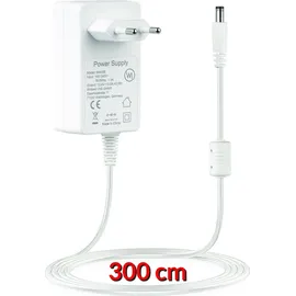 Wicked Chili 3m Netzteil geeignet für AVM Fritz!Box 5690 Pro, 7690, 5590 Fiber, 7530 AX, 7590 AX, 7590, Repeater 6000 3000AX, Router Ladekabel (Kabel extra lang 3,0m, / 3500mA / 300cm Weiß