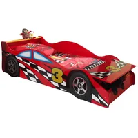 Bett Einzelbett Autobett Race Car MDF Rot 70x140 cm