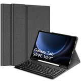 Fintie Tastatur Hülle für Samsung Galaxy Tab S9 FE 10.9 Zoll/Tab S9 11 Zoll 2023 Tablet, Keyboard Cover mit Magnetisch Abnehmbarer Deutscher Bluetooth Tastatur, Dunkelgrau