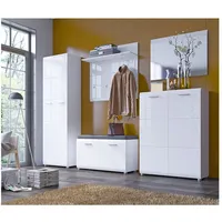 Lomadox MALABO-129 Garderoben-Set 5-teilig 120x40x180 weiß