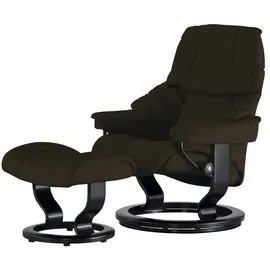 Stressless Relaxsessel Reno Leder 88 x 108 x 78 cm Braun mit Hocker