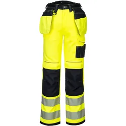 Warnschutz Handwerkerhose "T501" PW3 - 28 kurz (EU 44 kurz) - gelb/schwarz