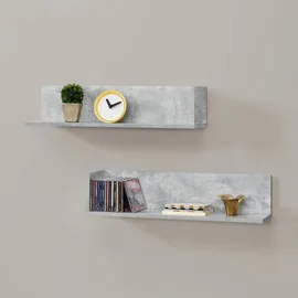 [en.casa] Elverum Wandregal 75 x 16,5 x 16,5 cm Grau