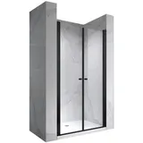 i-flair Duschtür Lima in Schwarz 92x180 cm Verstellbereich von 92-96 cm, Höhe:180 cm, Duschabtrennung aus 6 mm durchsichtigem Nano-ESG Sicherheitsglas und Hebe-Senkmechanismus - DTC Black