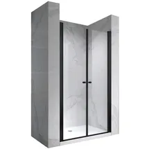 i-flair Duschtür Lima in Schwarz 92x180 cm Verstellbereich von 92-96 cm, Höhe:180 cm, Duschabtrennung aus 6 mm durchsichtigem Nano-ESG Sicherheitsglas und Hebe-Senkmechanismus - DTC Black