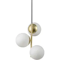 Nordlux Lilly 3-flg. 36,5 cm rund Messing/Opalglas