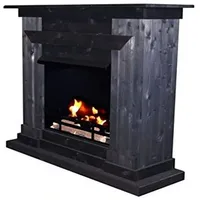 Kaminbau Mierzwa Echtfeuer-Dekokamin Berlin (Deluxe, Brenngel & Bio-Ethanol Kamin inkl. regulierbarer Brenner & Zubehör), Farbwahl, Gelkamin, Ethanolkamin, Kaminofen, Bodenkamin schwarz