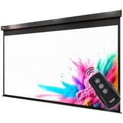 Elektrische Leinwand | Mattweiß | 120 Zoll | B:T 240 x 180 cm | 4K | 3D | Beamer Leinwand, Filmleinwand, Projektionsleinwand, Motorleinwand
