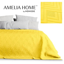 AmeliaHome Tagesdecke 170x270 cm Bettüberwürf zweiseitig Ultrasonic Steppung Polyester Ophelia Gelb