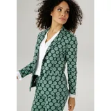 Aniston SELECTED Jerseyblazer mit gestreiften Punkten Gr. 34, dunkelgrün-mint, , 34829144-34