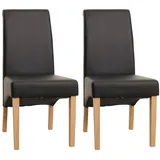 Mendler 2er-Set Esszimmerstuhl Küchenstuhl Stuhl M37 ~ Kunstleder matt, schwarz, helle Füße