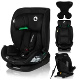 lionelo Autokindersitz Lavender i-Size ab 1 Jahr bis 12 Jahren, ab 9 kg bis 36 kg ISOFIX Breiter Einstellber Schwarz - Schwarz