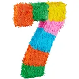 Relaxdays Pinata Geburtstag Zahl 7 bunt/Regelbogen