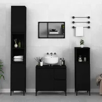VidaXL Badschrank Schwarz 30x30x100 cm Holzwerkstoff