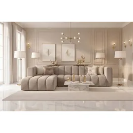 kaiser möbel Ecksofa L-Form GRAND 318 cm, stoff Salvador, Beige, Links - Beige